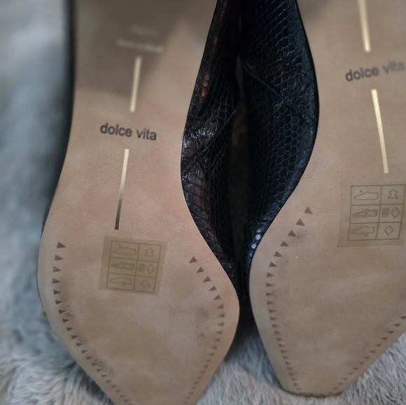 Dolce Vita Women's Anika Boots In Onyx SnakeLeather Booties Size 9.5  Never Worn - Picture 9 of 16